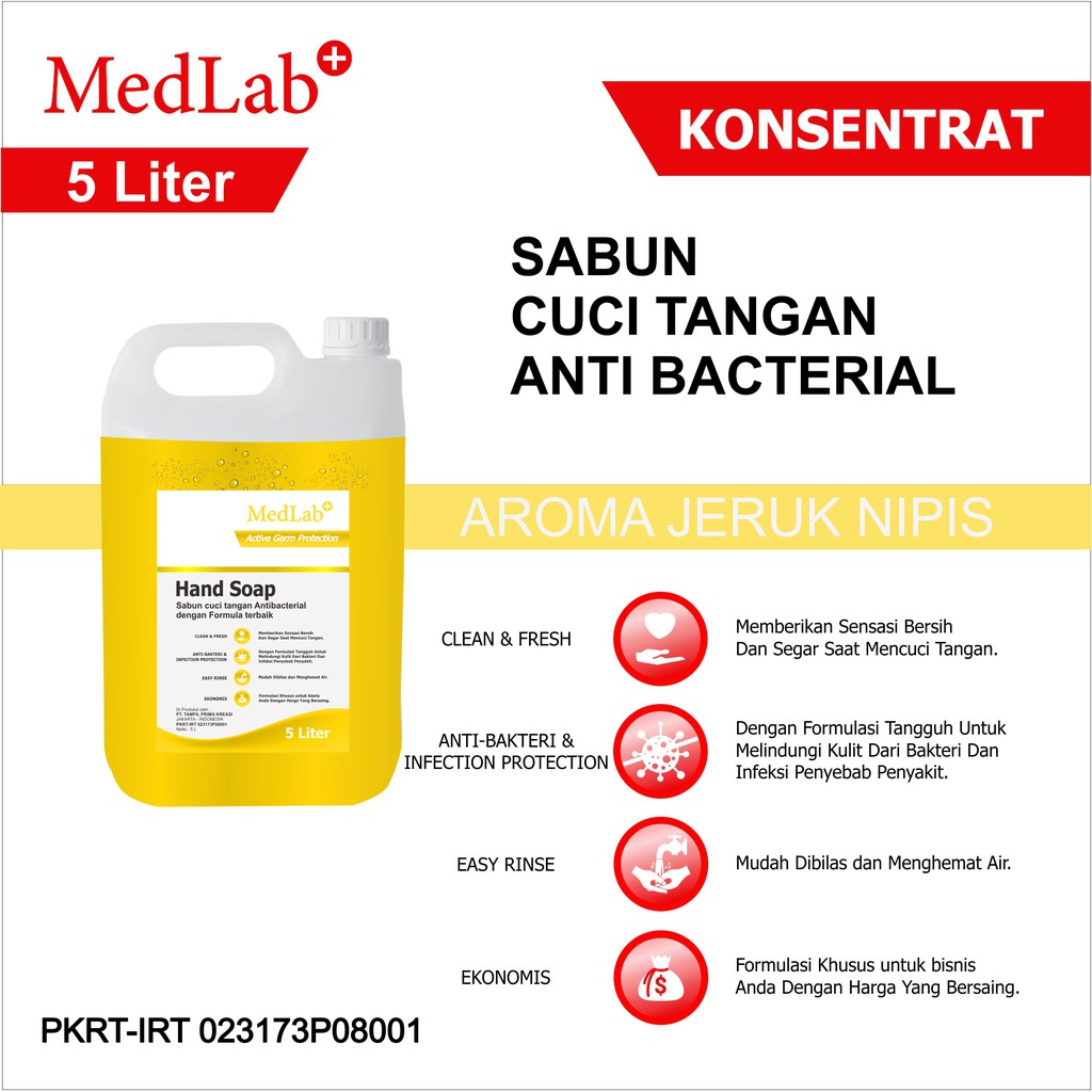 Hand Soap Sabun Cuci Tangan Medlab Konsentrat 5 Liter