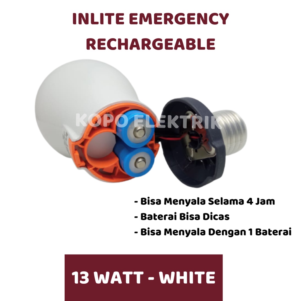 Inlite Emergency Series Rechargeable - 13 Watt - White