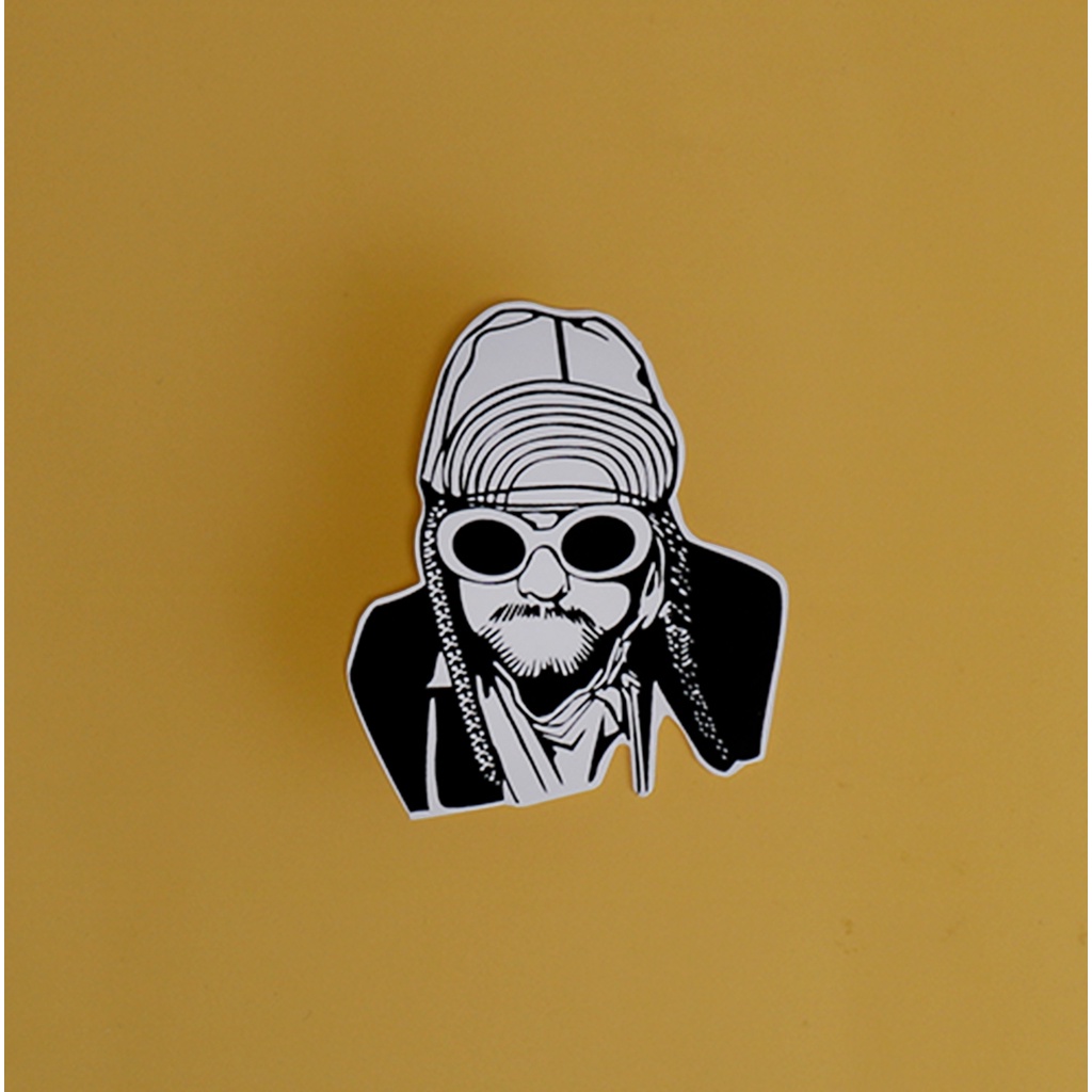 STIKER GRAFTAC - KURT COBAIN SERIES - STIKER AESTHETIC LAPTOP, AKSESORIS HP, ANTI AIR, MOTIF,HELM.