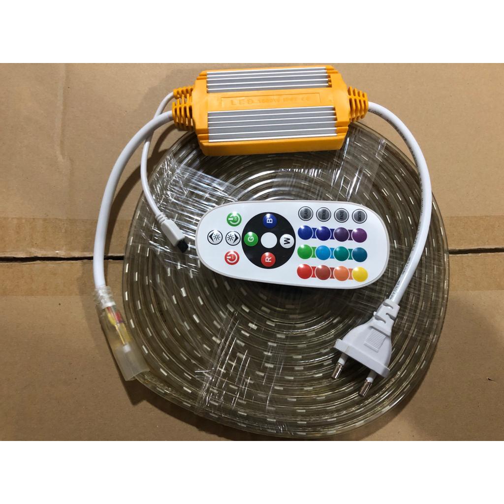 Lampu Strip Selang 5050 FULL COLOUR Paket 5m 10m + Remote Langsung Colok