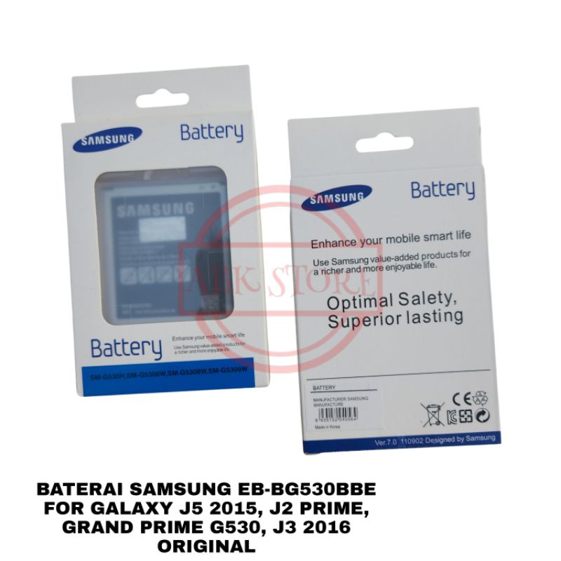 BATERAI BATTERY SAMSUNG EB-BG530BBE GALAXY G530 G531 J5 2015 J500 J2 PRIME J3 2016 / GRAND PRIME ORIGINAL