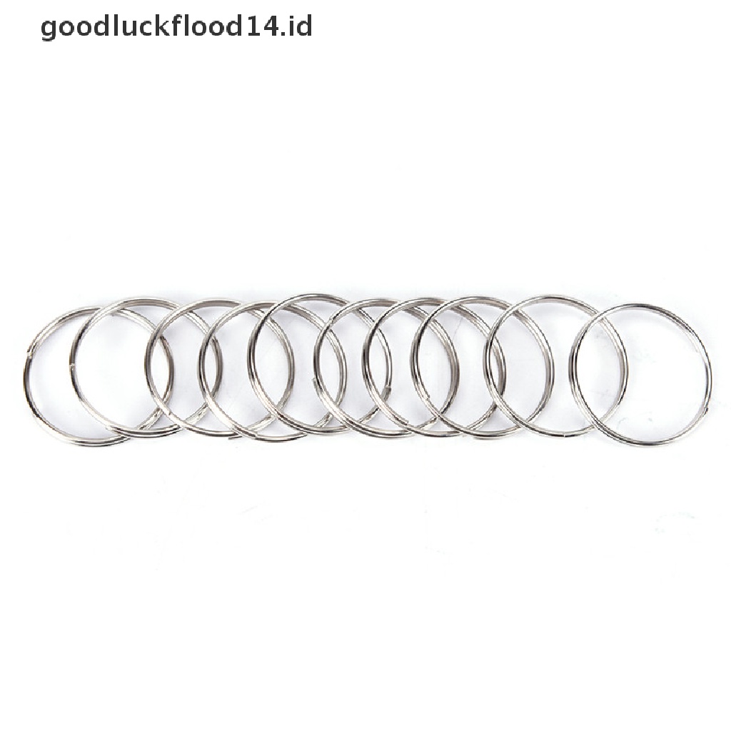 [OOID] 10pcs Steel Keyring Split Key Rings Nickel Hoop Ring Nickel Plated Steel Loop ID