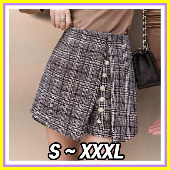 Rok Wanita Casual Rok Korea Skirt Dewasa Rok Pendek Rok Mini Kekinian Import Motif Kotak Murah Rok D