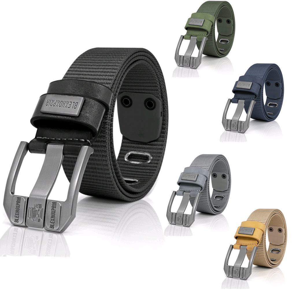 Gesper Ikat Pinggang BLEKHOKPRIA Men Belt Fashion Nylon Kanvas Blek-1