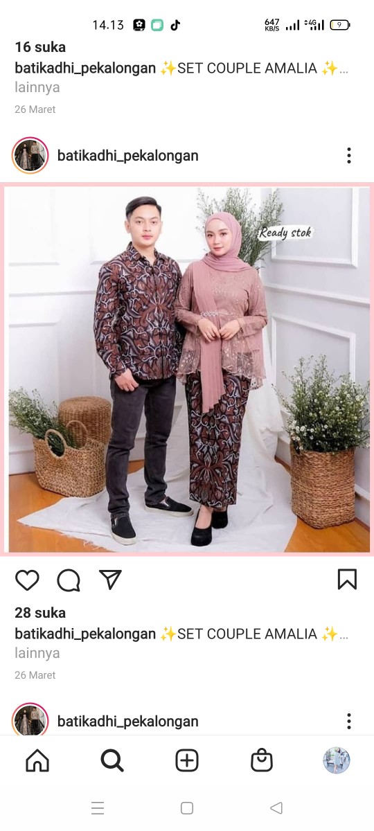 Batik Brokat Couple Kebaya Lebaran Modern, Kebaya Tunangan Lamaran, Kebaya Wisuda, Kebaya Couple