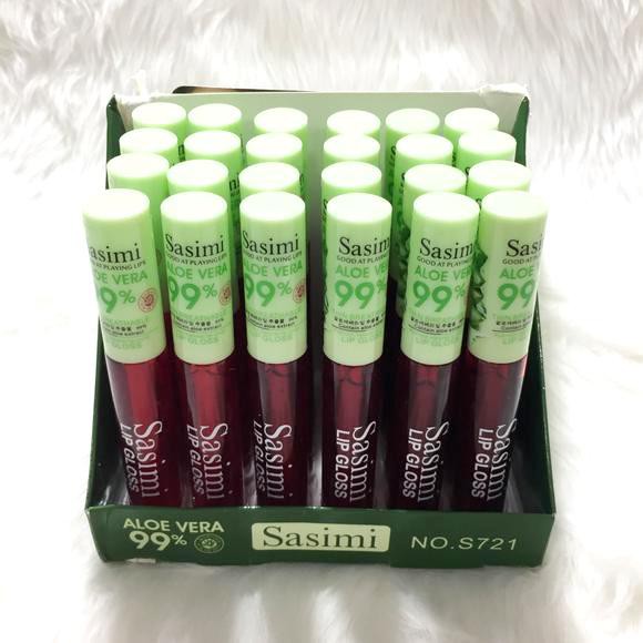 (Lusinan )Sasimi natural lips color aloe vera 99% lip gloss / lip tint-/ Miss girls