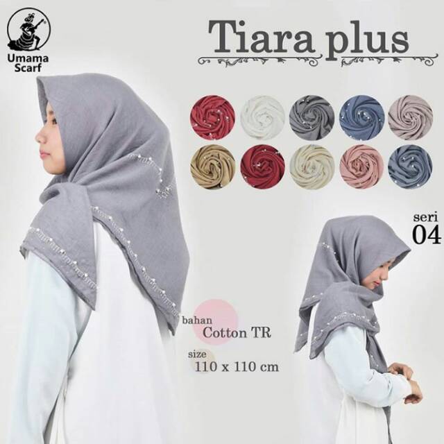 RESTOCK  NEW DESAIN  SQUARE TIARA PLUS BY UMAMA SCARF
