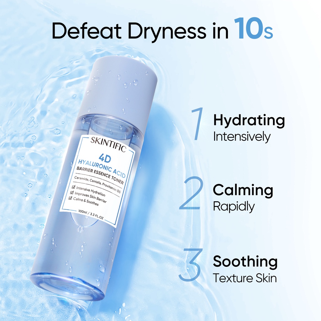 SKINTIFIC 4D Hyaluronic Acid (HA) Barrier Essence Toner Hydration Toner Defeat Dryness In10S