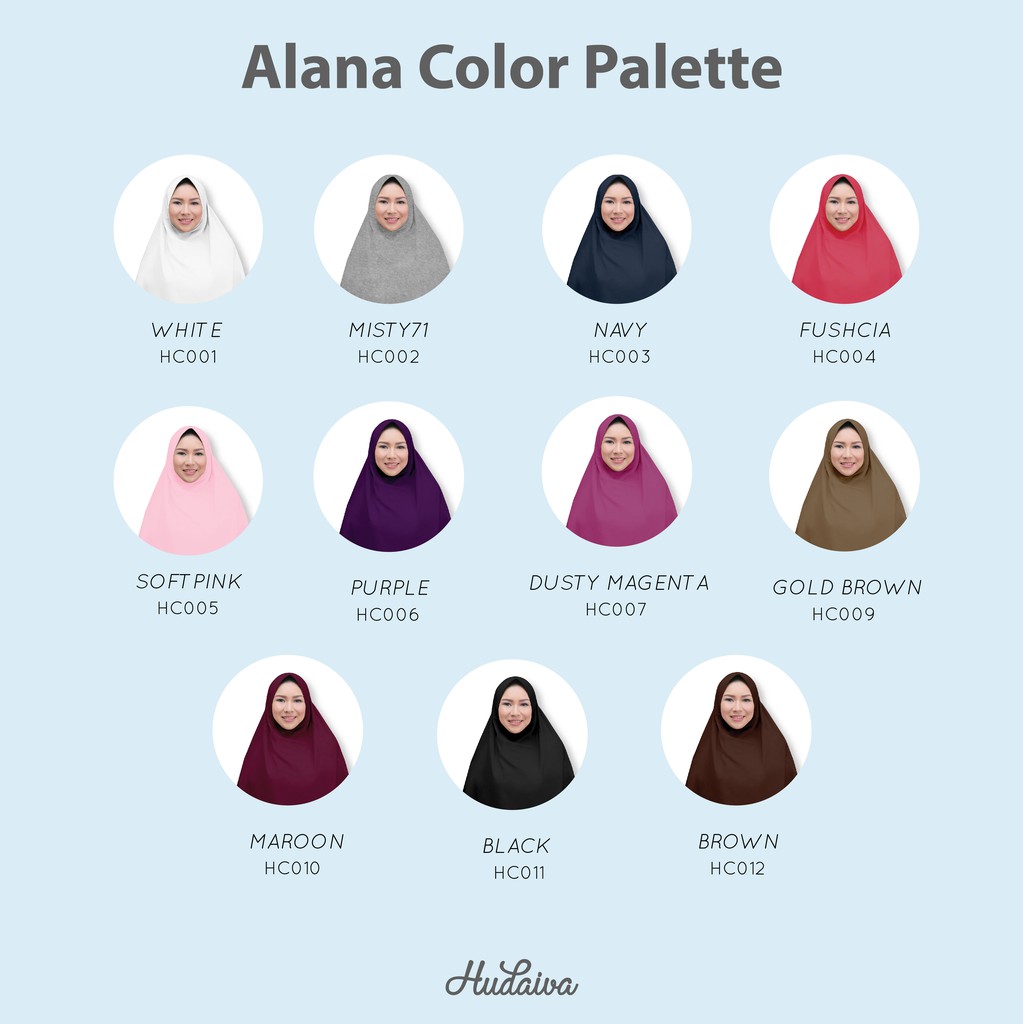 Jilbab Hudaiva Alana - Hijab Wanita Muslimah - Jilbab Instan Syar'i