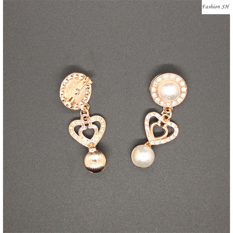 Bros Peniti Desain Hati Ganda Hias Mutiara Imitasi Untuk Wanita M70058