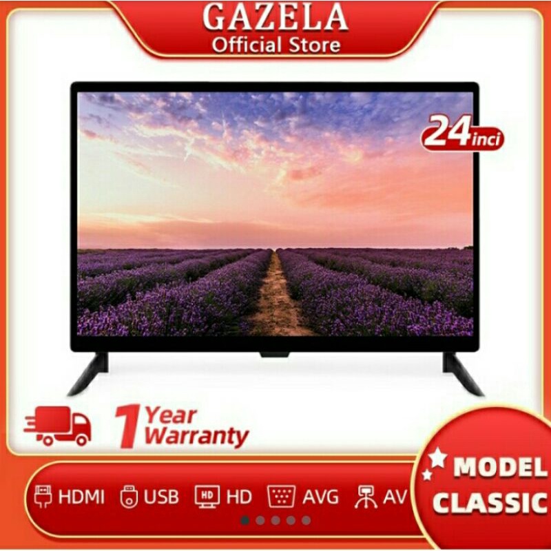 Gazela Murah TV LED 24 inch HD Televisi Garansi 1 Tahun