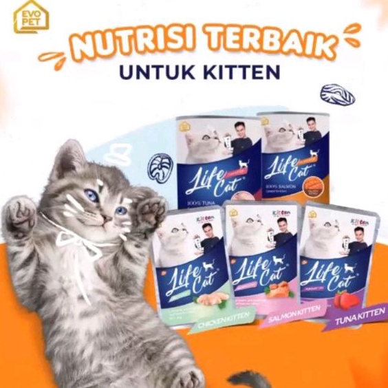 Makanan Basah Kucing LIFE CAT Pouch 85 Gram Cat Food Wet Food Baim Wong