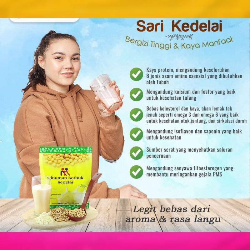 KK Minuman Serbuk Kedelai Soya Bean Susu Bubuk Kedelai Murni Promo Hemat 3 Pack Original KK Indonesia