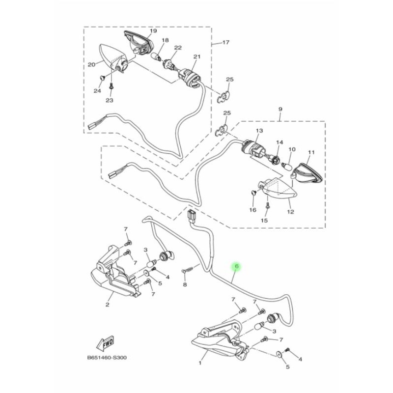 FITING SOKET LAMPU SEN SEIN AEROX 155 ASLI YAMAHA B65 H331E 01