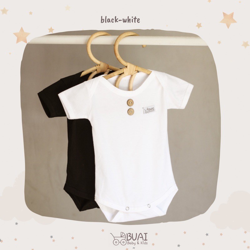 BUAI- Baju bayi JUMPER / ROMPER / JUMSUIT / HARGA PROMO-BL-WH