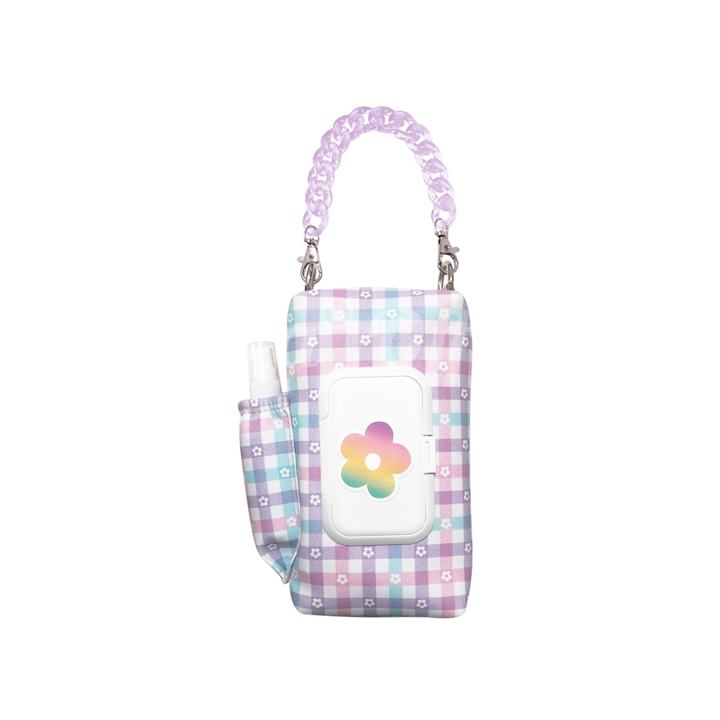 Shifra Pouch Tissue 3 in 1 Tutup Tissue Kering Tissue Basah Sanitizer Gambar Pattern Rantai Unik