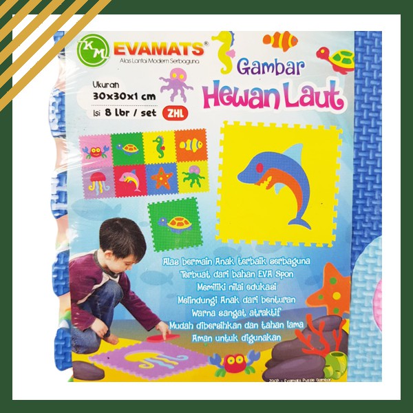 Puzzle Matras EVAMAT Hewan Laut Tikar Karpet Evamats Playmat Mainan Anak Bayi Murah