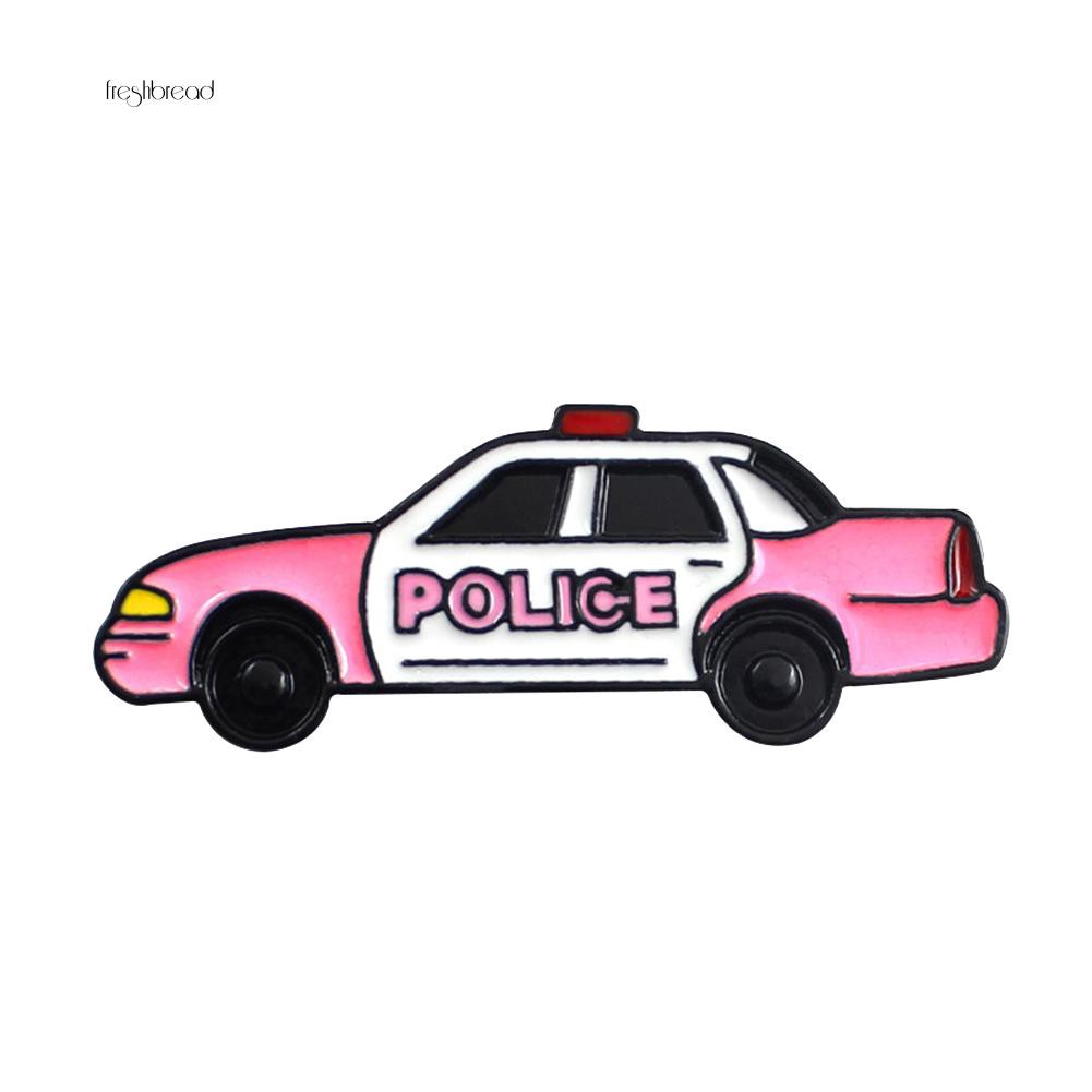 Fresh Pin Bros Pria Wanita Desain Mobil Polisi Kartun Untuk