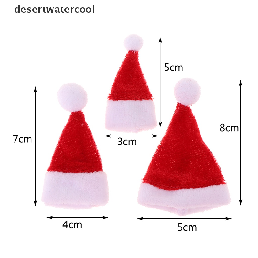 Deid 2Pcs Miniatur Topi Santa Claus Untuk Dekorasi Rumah Boneka