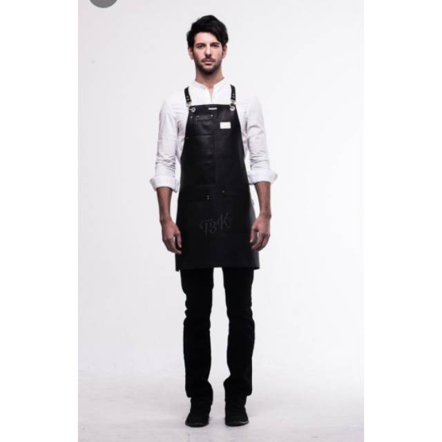 Apron leather black l