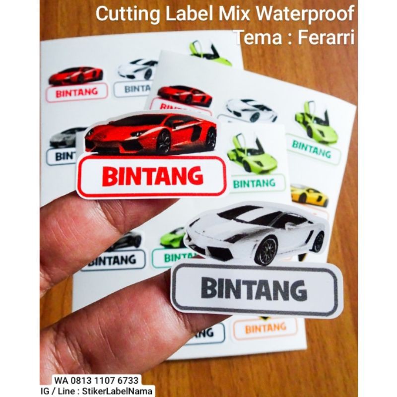 

FERRARI ~ CUTTING LABEL MIX WATERPROOF / STIKER NAMA WATERPOOF / CUTTING STIKER / STIKER LABEL NAMA