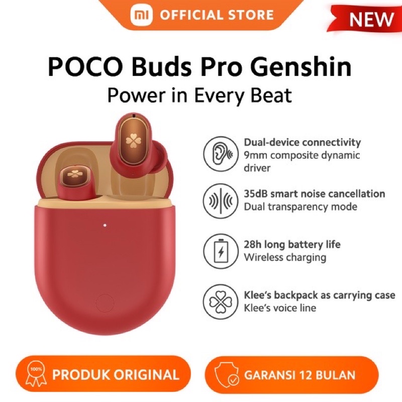 POCO Buds Pro Genshin Impact Edition Xiaomi Redmi Bundling Bonus POCO F4 GT Notifikasi Suara Klee