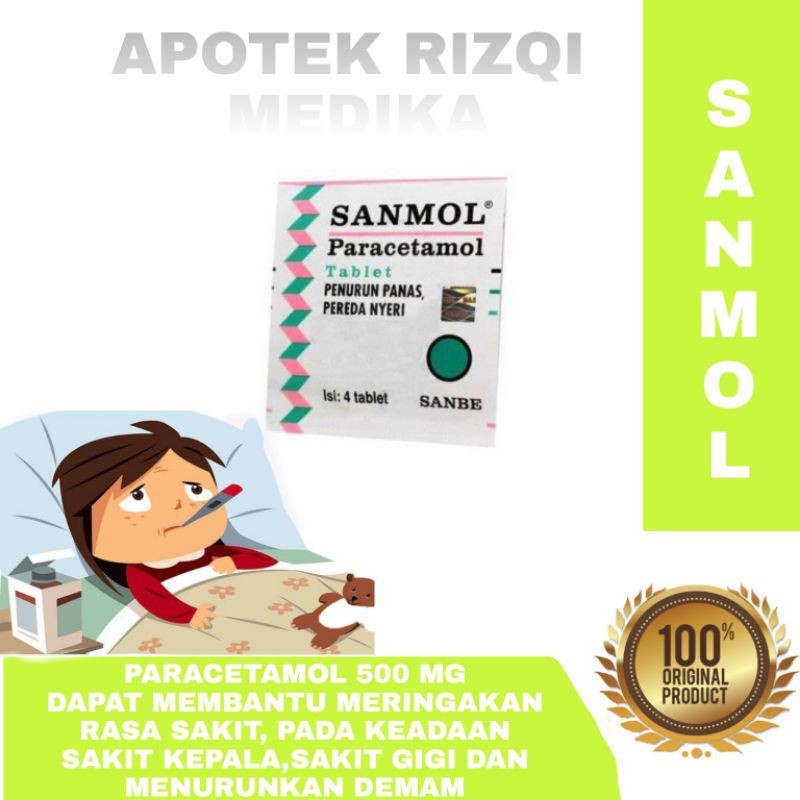 Sanmol Tablet/ Sanmol Strip Isi 4 Tablet