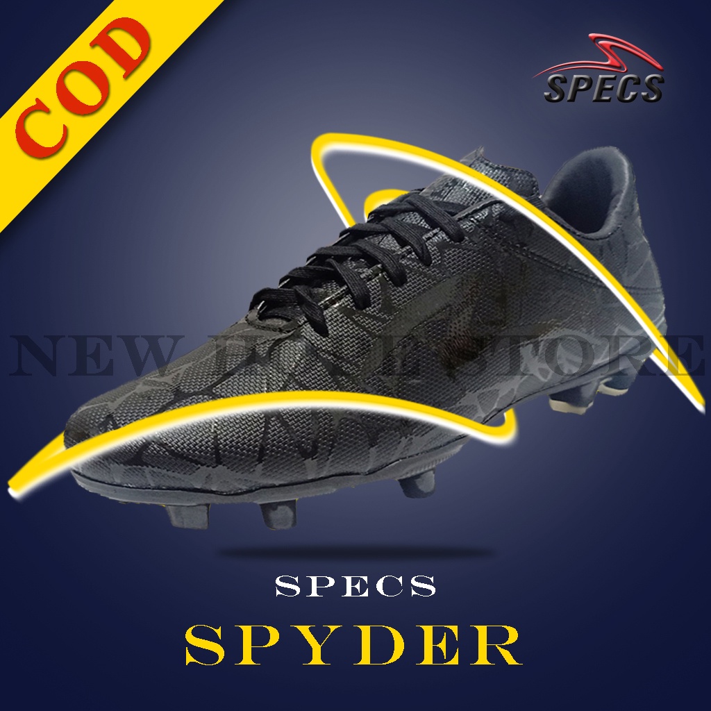 Sepatu Sepak Bola Specs Accelerator Spyder Hitam Polos Grade Original 100% Sepatu Sepak Bola Murah