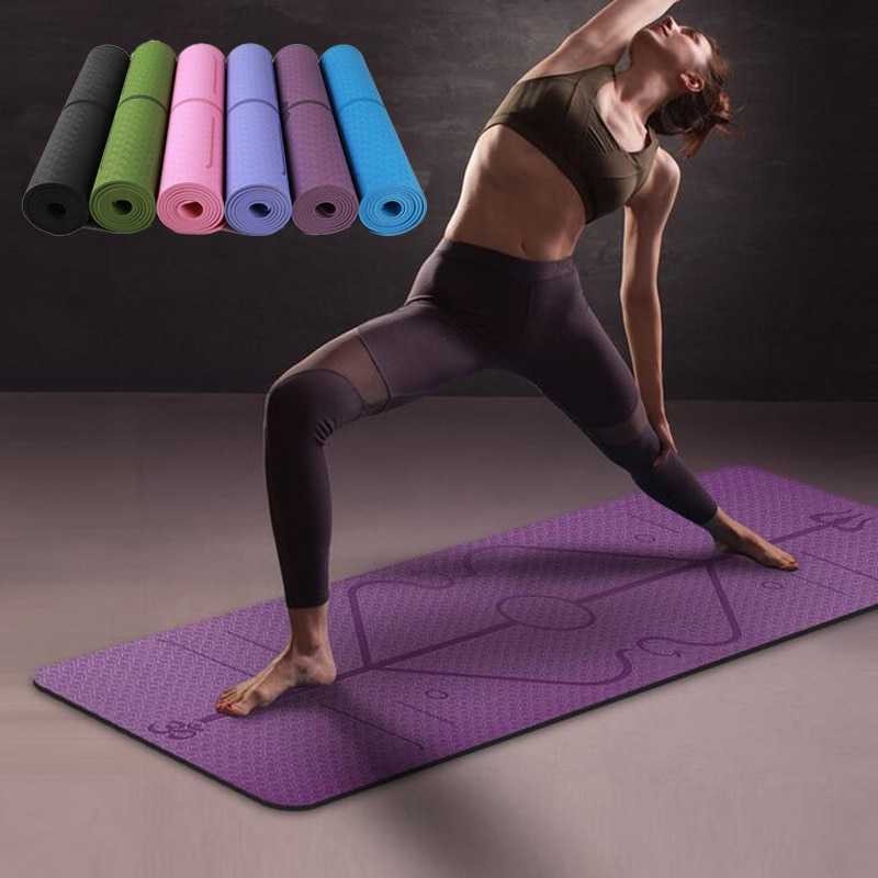 Yoga Mat Karpet Pilates Matras Senam Fitnes Anti Slip TPE 183x61CM