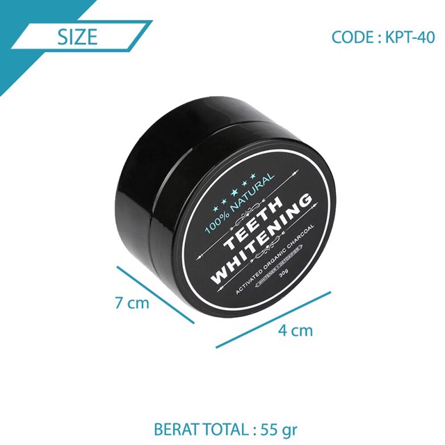 Teeth whitening activated charcoal carbon pemutih gigi alami arang powder