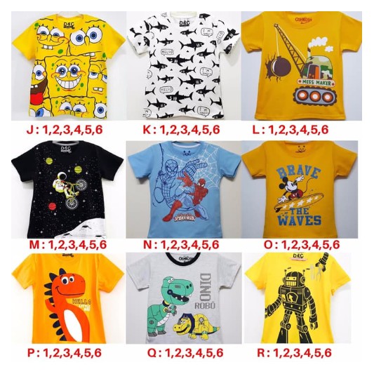 Baju Kaos Atasan Anak Laki Laki FULL PRINT | Kaos Anak Grosir Murah
