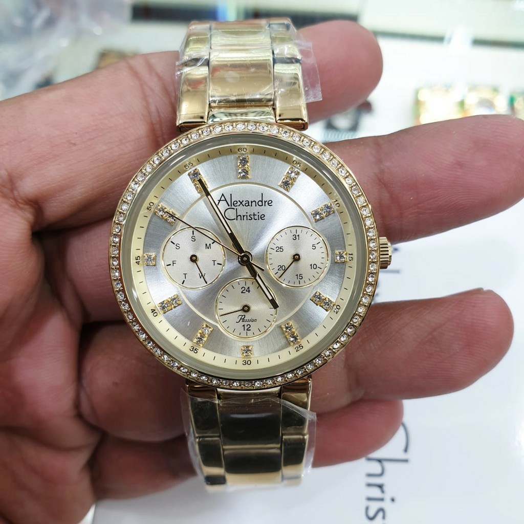 AC alexandre Christie AC 2874 wanita original Stainless steel gold
