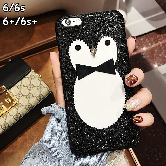 FOR IPHONE 6/6S - Mr. Penguin Shiny Glitter BLING 3D HARD CASE CASING