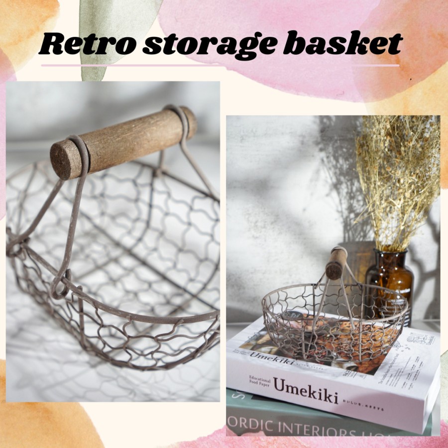 Retro Storage Basket / Keranjang Telur / Keranjang Buah Kecil