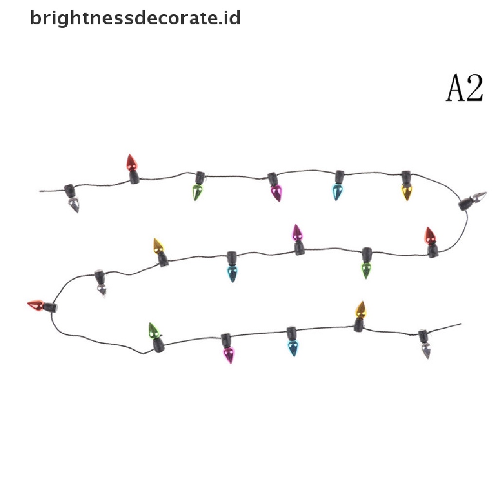 Miniatur Lampu String Warna-Warni Bahan Plastik Ukuran 0.5m 1 / 12 Untuk Rumah Boneka