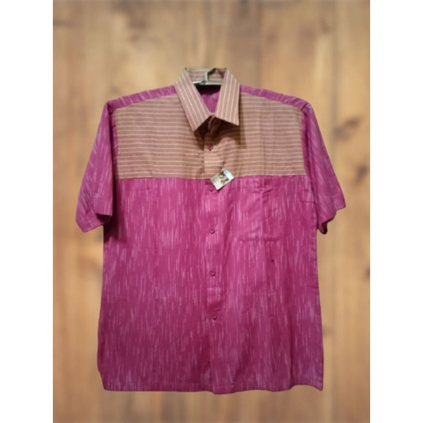 Surjan Lengan Pendek | Baju Koko | Surjan Lurik | Surjan Gerimis Kombinasi Lurik