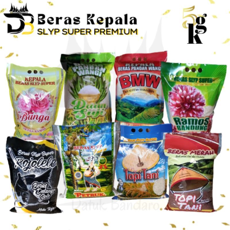 

BERAS PANDAN WANGI BMW 5 KG DAUN SUJI ROJOLELE BUNGA RAMOS PETRUK TOPI TANI BERAS MERAH 5KG PREMIUM