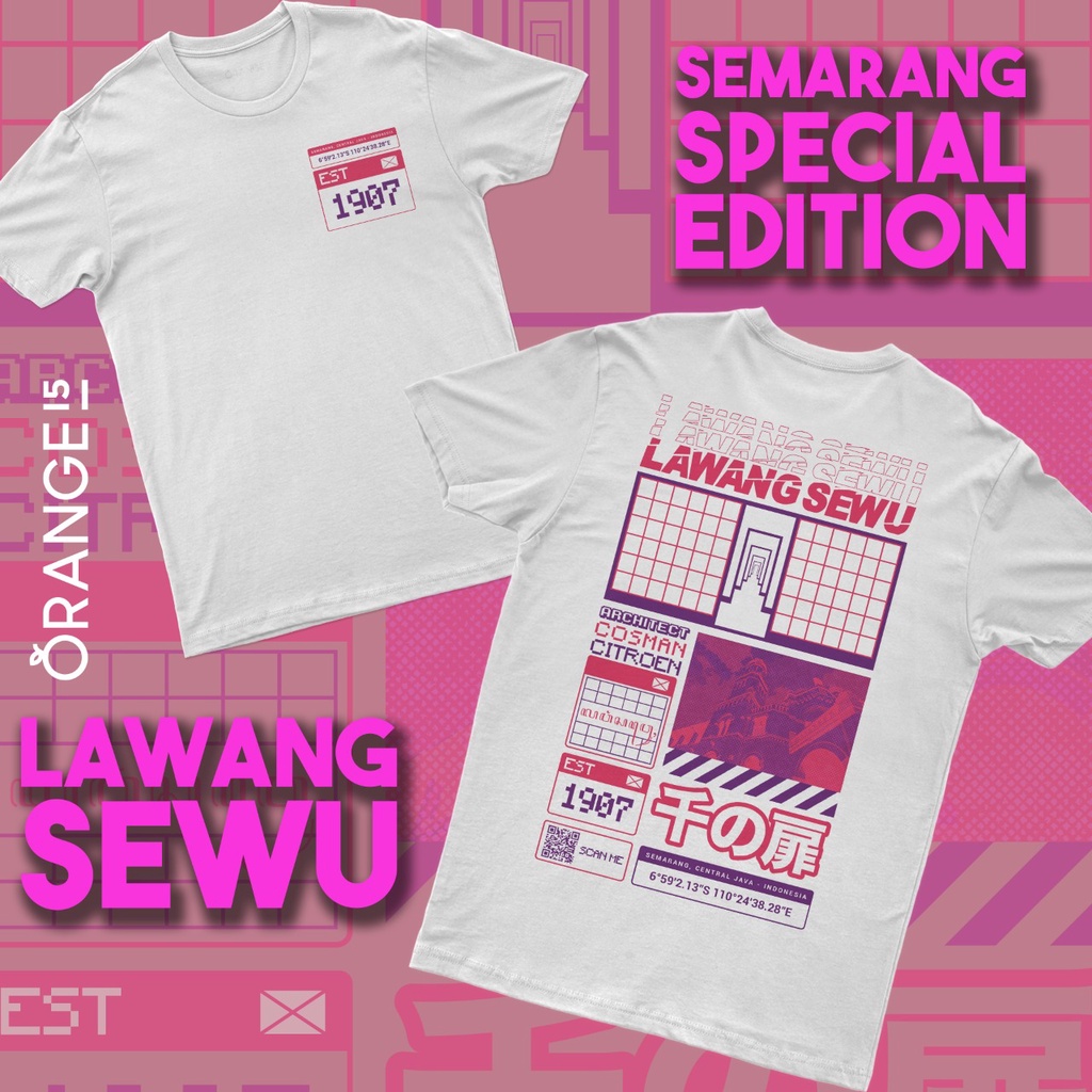 Kaos Semarang Lawang Sewu Kaos Pria Baju Sablon Custom Premium Cotton Combed 30S