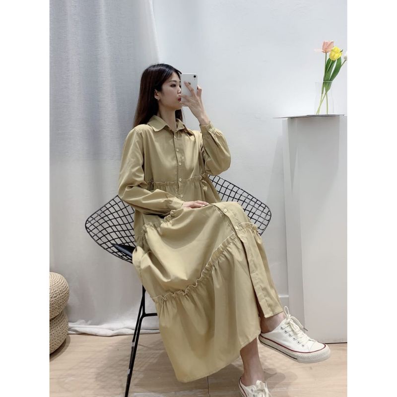 MDLV ~ 99370 LEWISIA BABYDOLL DRESS KOREA TERBARU LONG DRESS MAXI DRESS MUSLIM FASHION MUSLIM IMPORT