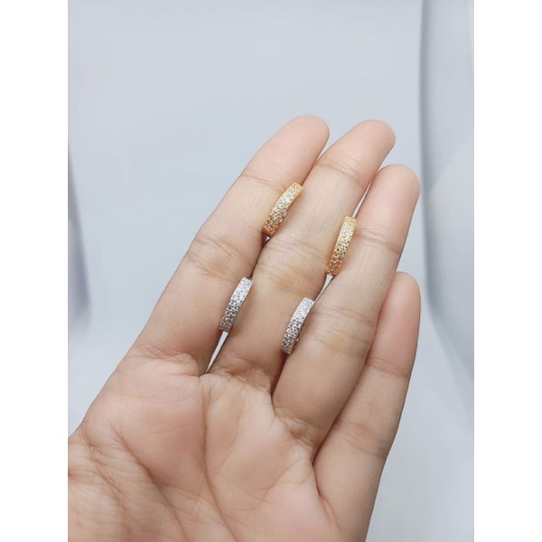 anting jepit donat listring full mp silver925