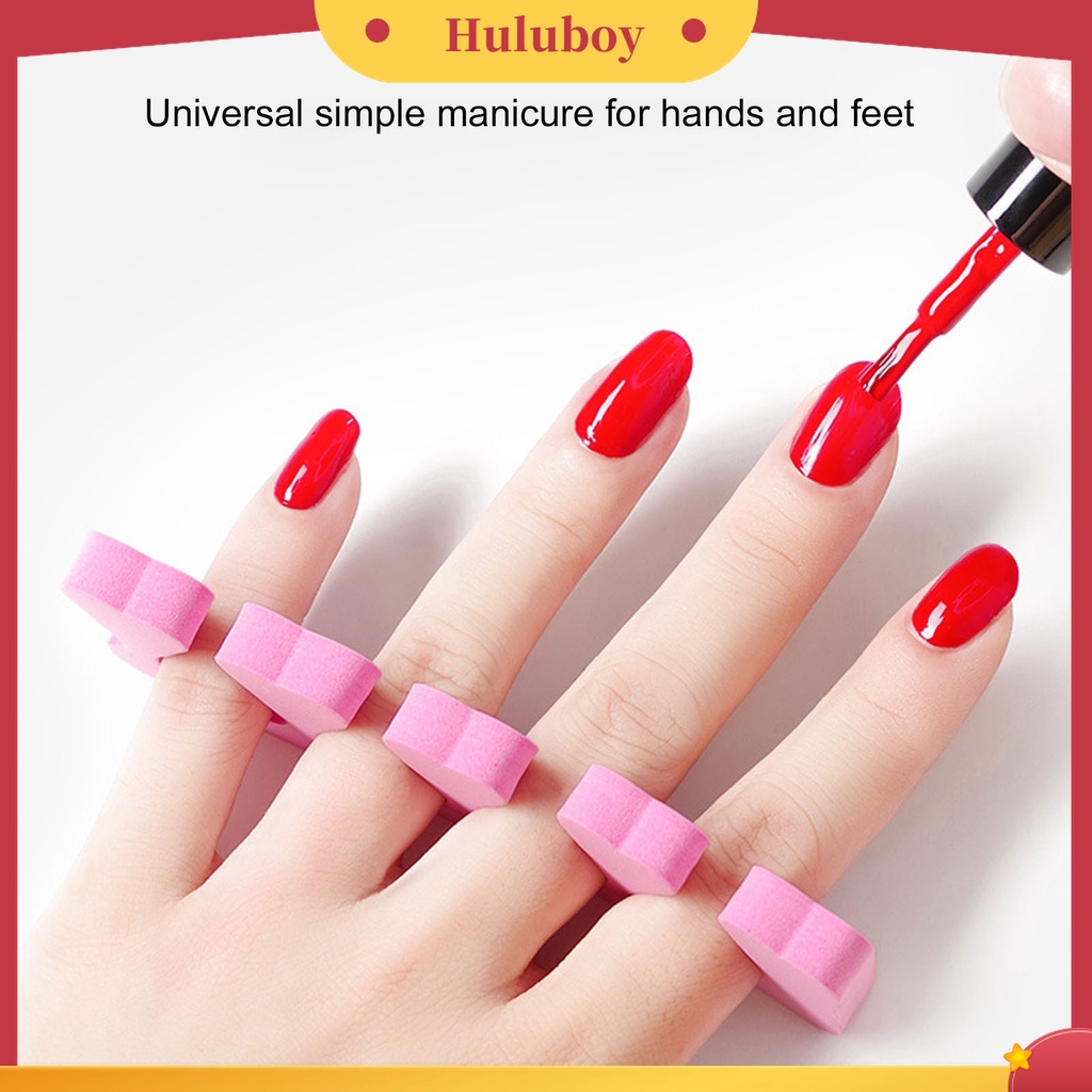 Huluboy Huluboy♡ 2pcs / Set Spons Pemisah Jari Kaki Bahan Gel Elastisitas Tinggi Untuk Manicure Pedicure