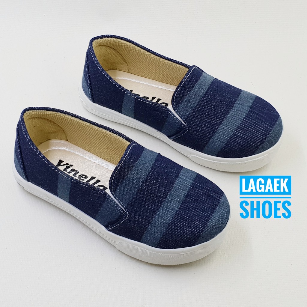  sepatu  anak  usia 1 2 tahun jeans  SALUR navy sepatu  slop 