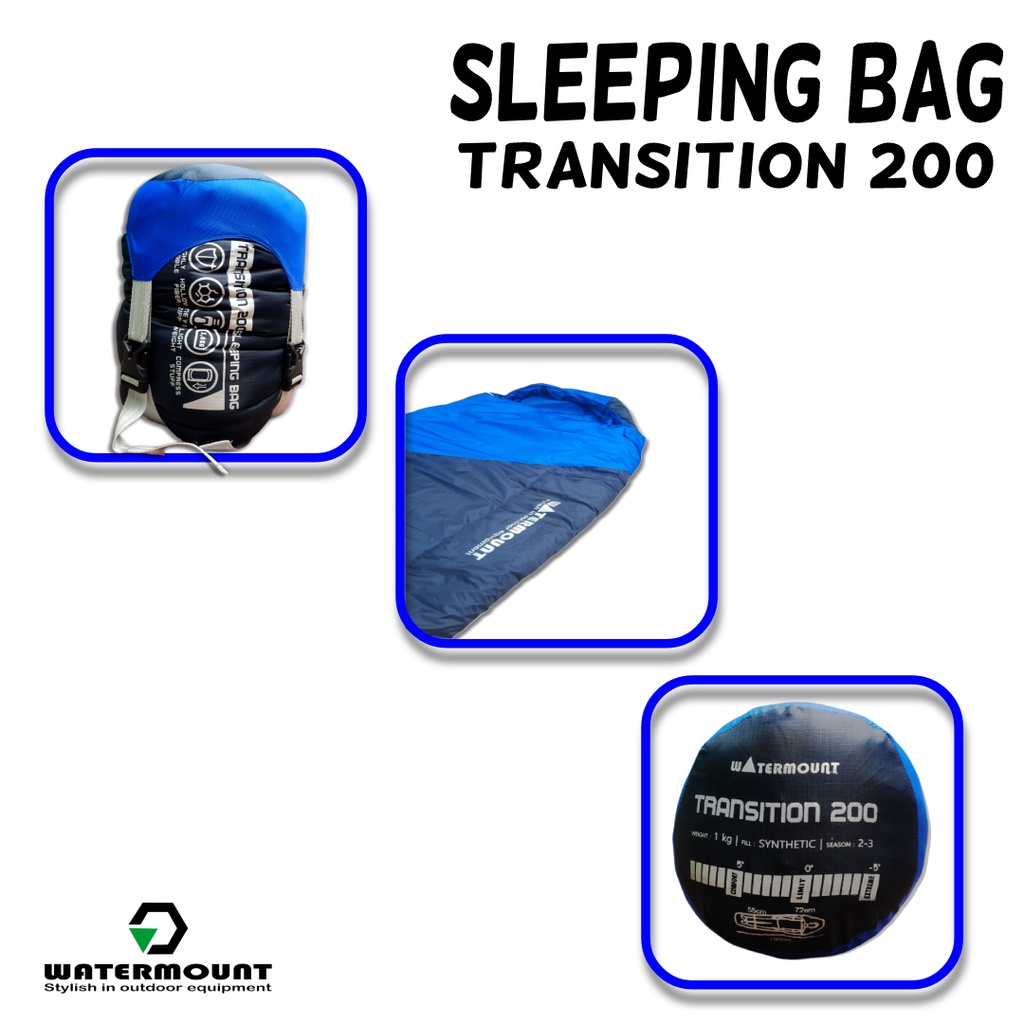 Sleeping Bag Watermount Transition 200 - New Color Blue Original