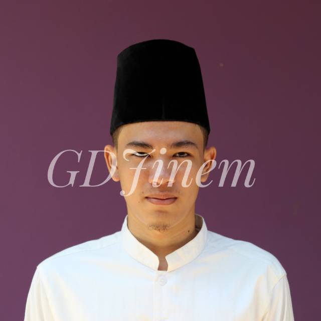 Songkok Hitam Polos Tinggi 14cm - Peci Kopiah Songkok Presiden - Peci Santri
