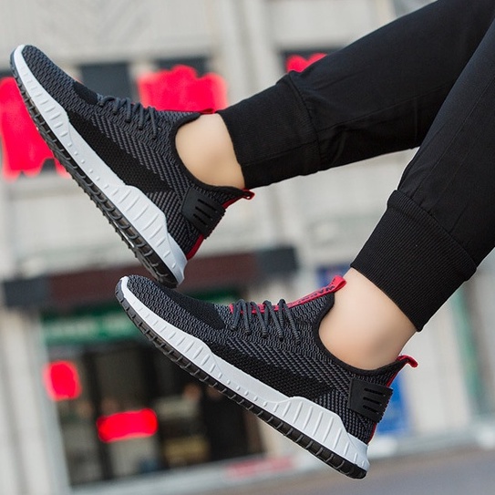 Sneakers Casual Sport Running Trending Fashion Pria Design Simple Keren - J66