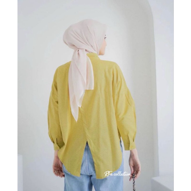 AURA SHIRT COTTON // KEMEJA BASIC KATUN BELAH BELAKANG