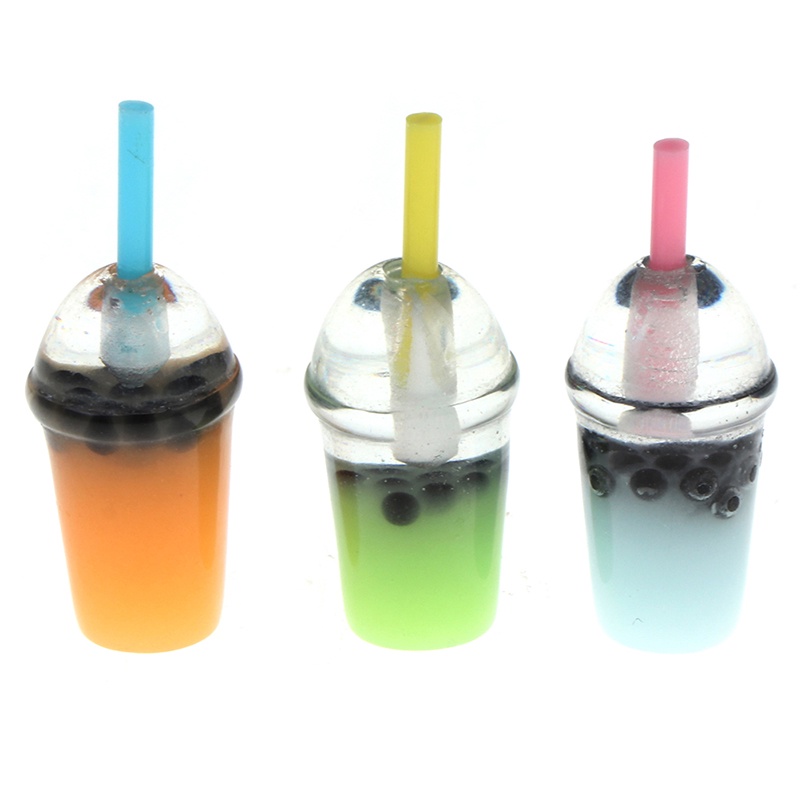 &lt; E2id &amp; &gt; 5Pcs Miniatur Gelas Pearl Milk Tea Skala 1: 12 Untuk Rumah Boneka
