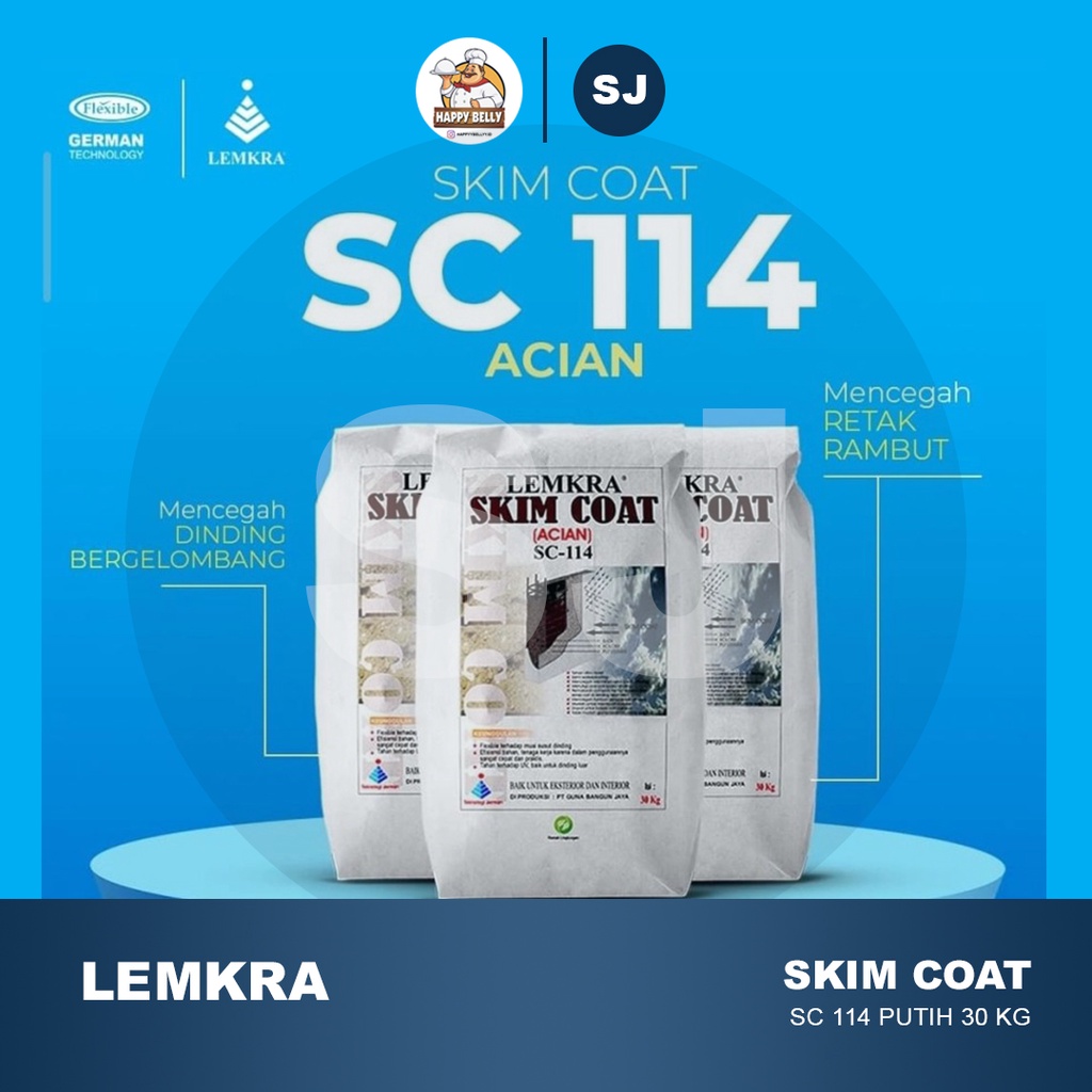 LEMKRA SKIM COAT SC 114 ACIAN PUTIH- 30KG