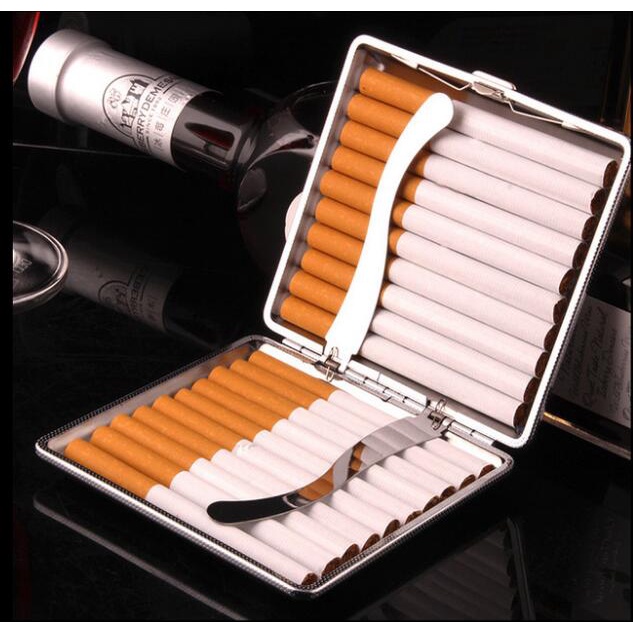 Firetric-Ophone Kotak Bungkus Rokok Elegan Leather Cigarette Case 12 Slot EG5798 HITAM