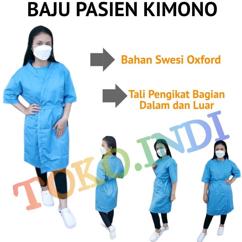 Baju Pasien Dewasa Kimono/Seragam Pasien Kimono / Baju Pasien Dewasa Kimono